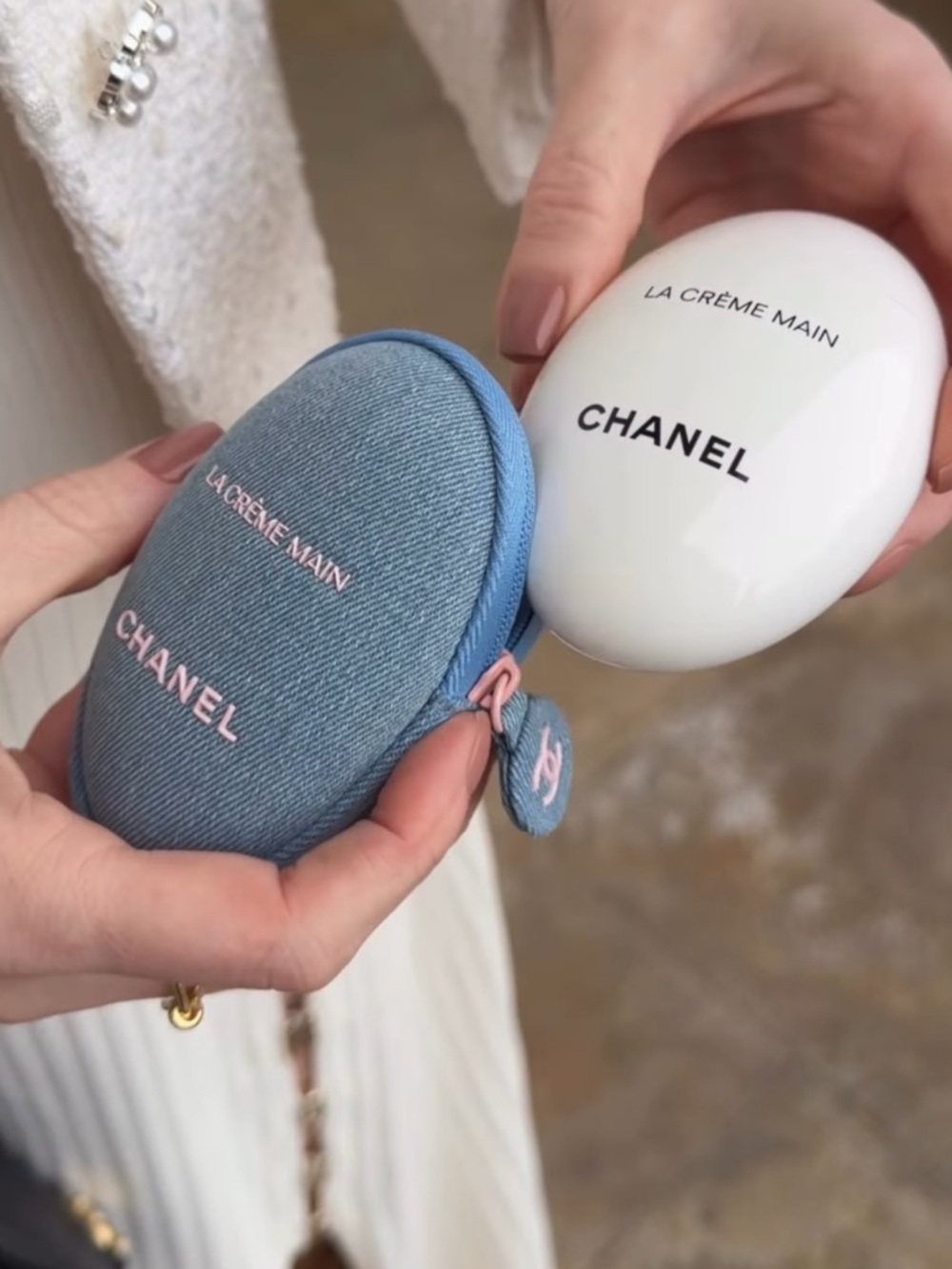 CHANEL DENIM COLLECTION Le Creme Main Chanel Hand Cream LIMITED EDITION pouch
